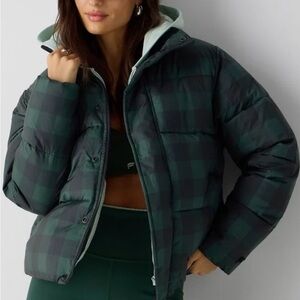 Fabletics Everpine Buffalo Check Puffer Jacket XS